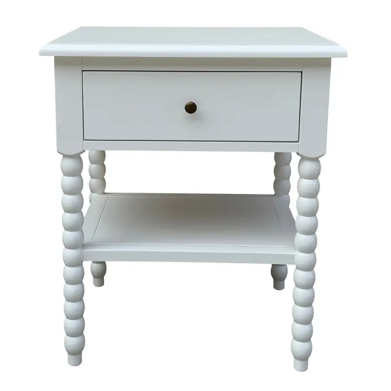 White Bobbin Side Table – 60Cm Height 1