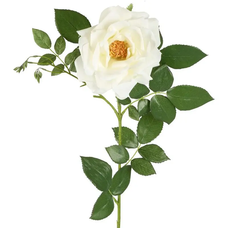 White Chelsea Rose Stem – 97Cm Classic Silk Rose 1