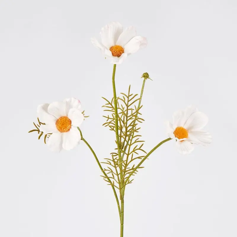 White Coco Cosmo Spray – 3-Head 50Cm Artificial Cosmos Stem 1