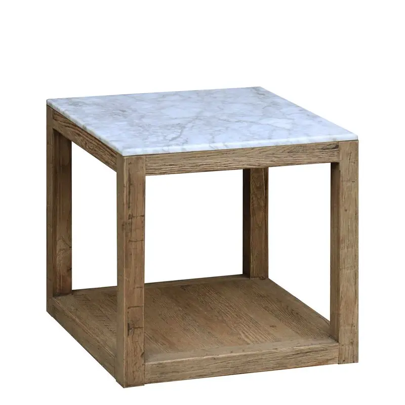 White Denver Marble Side Table – Compact Accent Piece 1