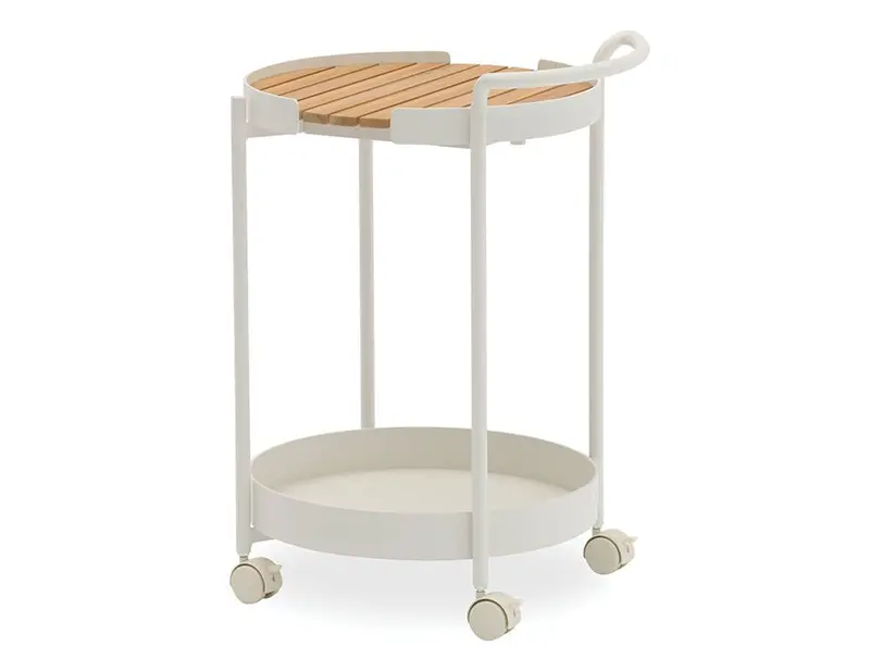 White Fino Outdoor Bar Cart 1