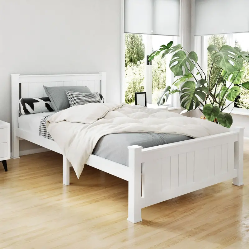 White King Single Solid Wood Bed Frame 1