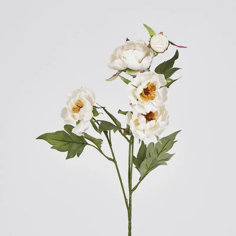 White Peony Spray – 64Cm Luxe Artificial Flower Stem 1