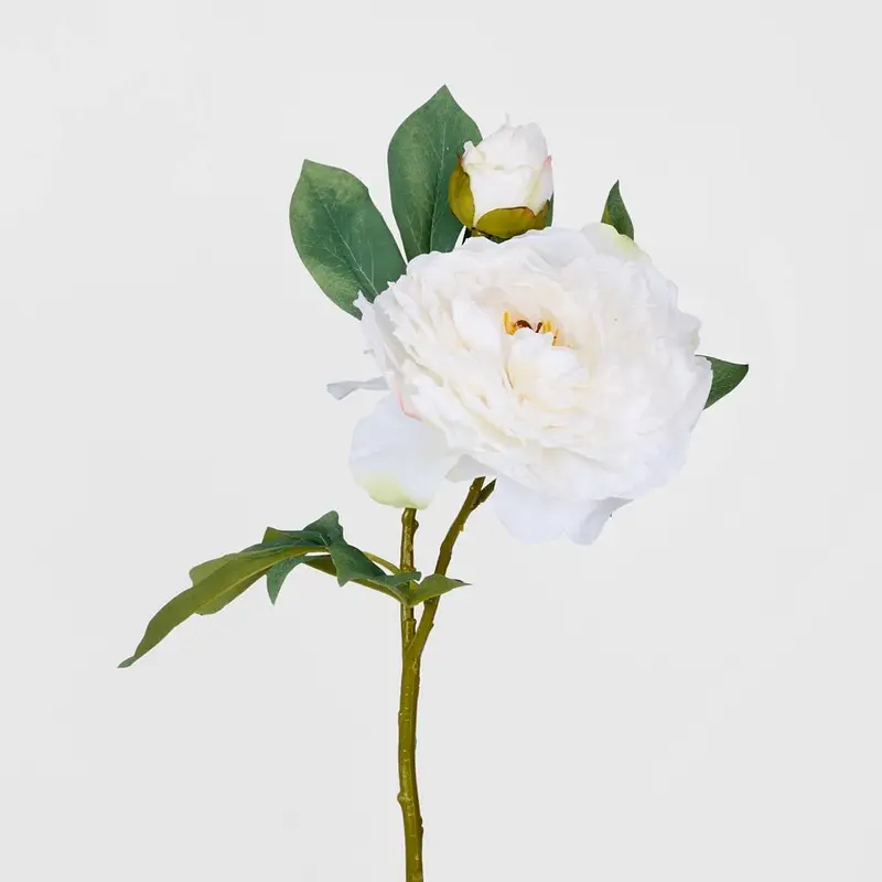 White Peony Stem With Bud – 48Cm 1