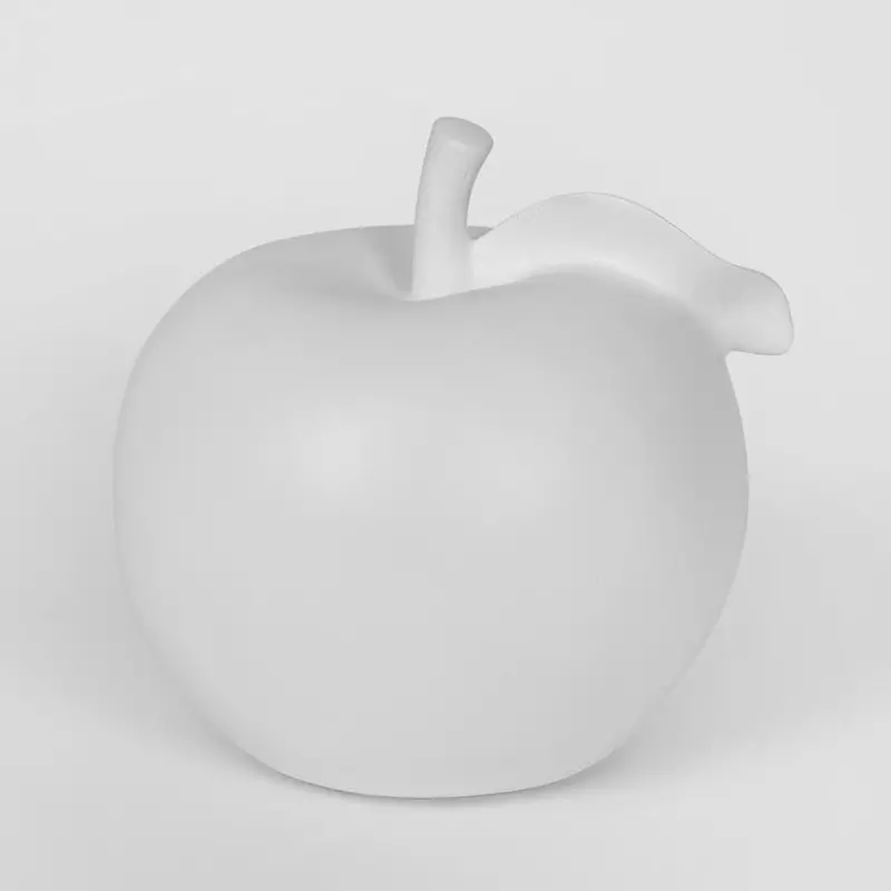 White Polyresin Apple Sculpture – 16Cm Decorative Fruit Figurine 1