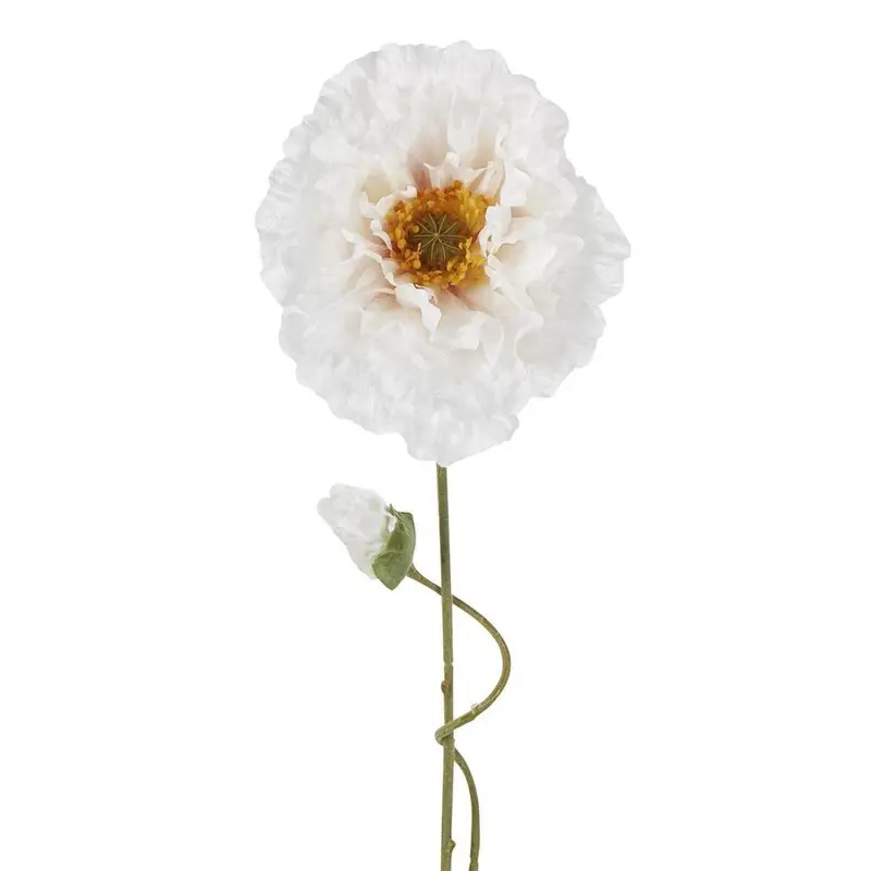 White Poppy Stem – Realistic Artificial Flower, 75Cm 1