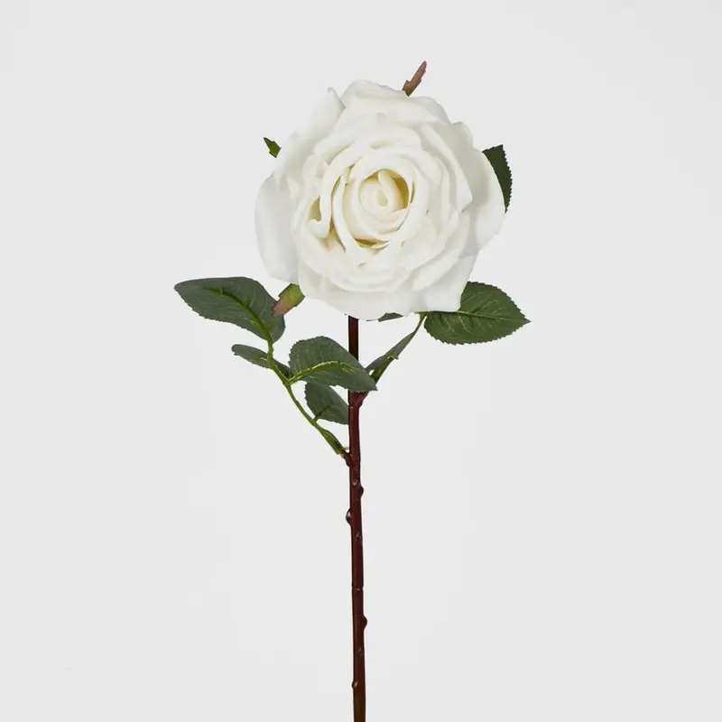 White Real-Touch Rose Stem – Bella Collection, 68Cm 1