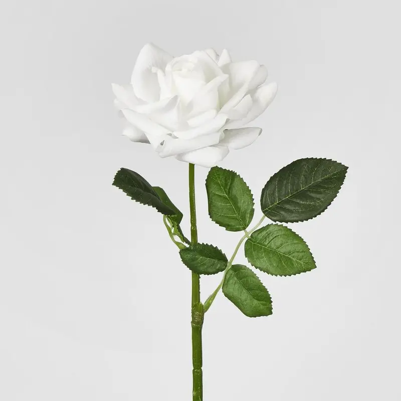 White Real-Touch Winston Rose – 45Cm Stemmed Floral Arrangement 1