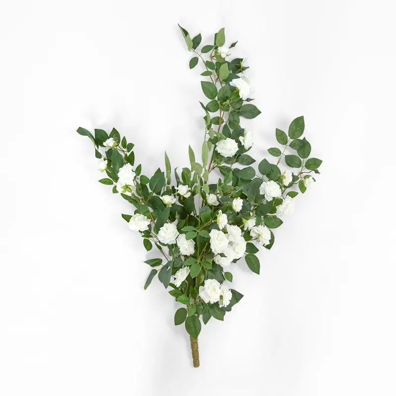 White Rose Hanging Spray – Cascading Artificial Floral Stem 1