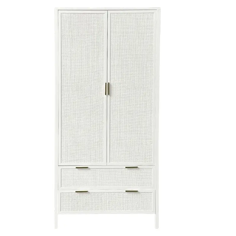 White Santorini-Style Freestanding Wardrobe 1