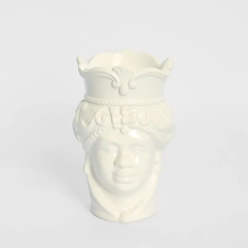 White Sicilian Moro Lady Ceramic Vase – Small 1