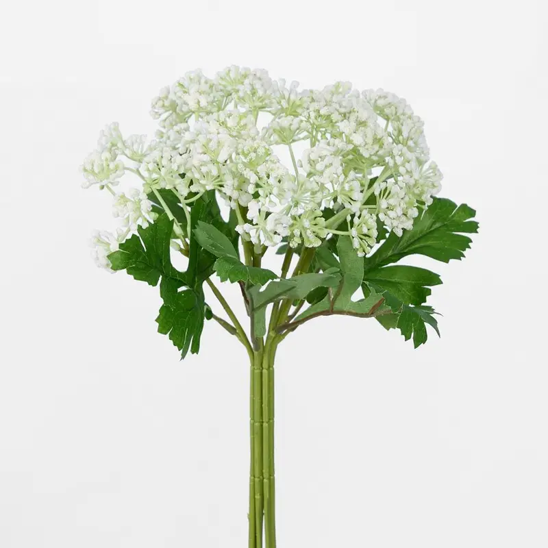 White Snow Flower Bunch – Elegant Faux Floral Cluster 1