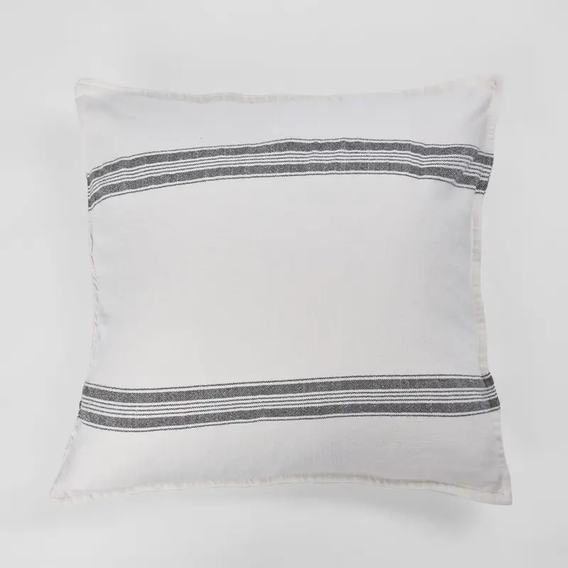 White Stripe Slub Throw Pillow, 50X50Cm 1