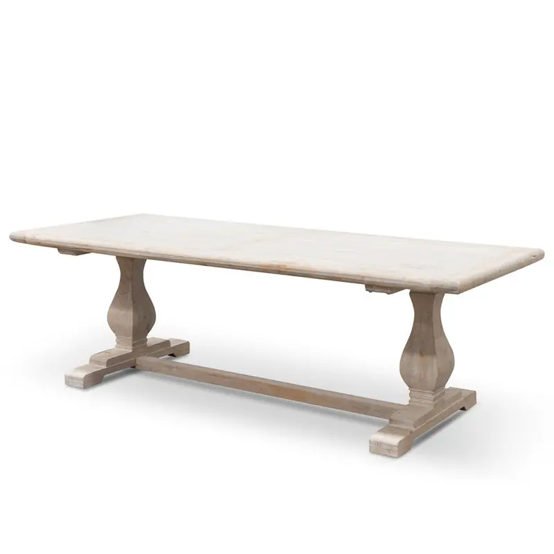 White-Washed Rustic 2.4-Meter Dining Table 1