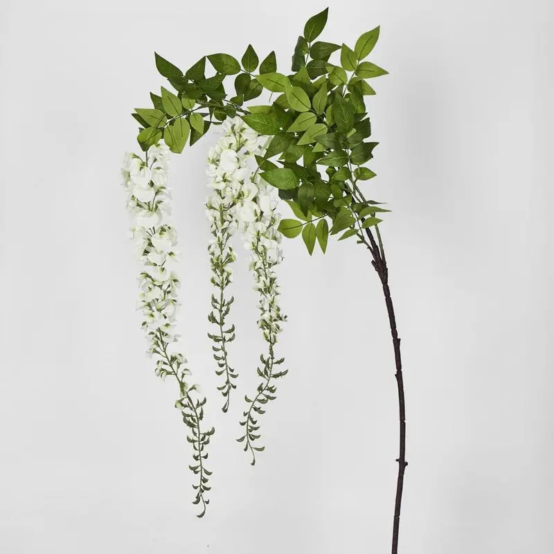 White Wisteria Branch – Decorative Vine Stem 1