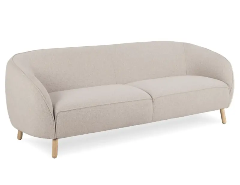 Willow 3-Seater Sofa With Oak Legs And Oyster Grey Fabric 1