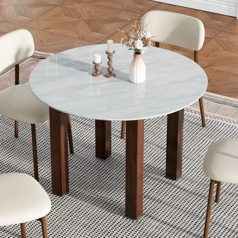 Willow-Inspired Round Marble Dining Table 1