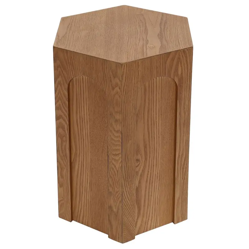 Winston Walnut-Finish Side Table With Natural Wood Grain 1
