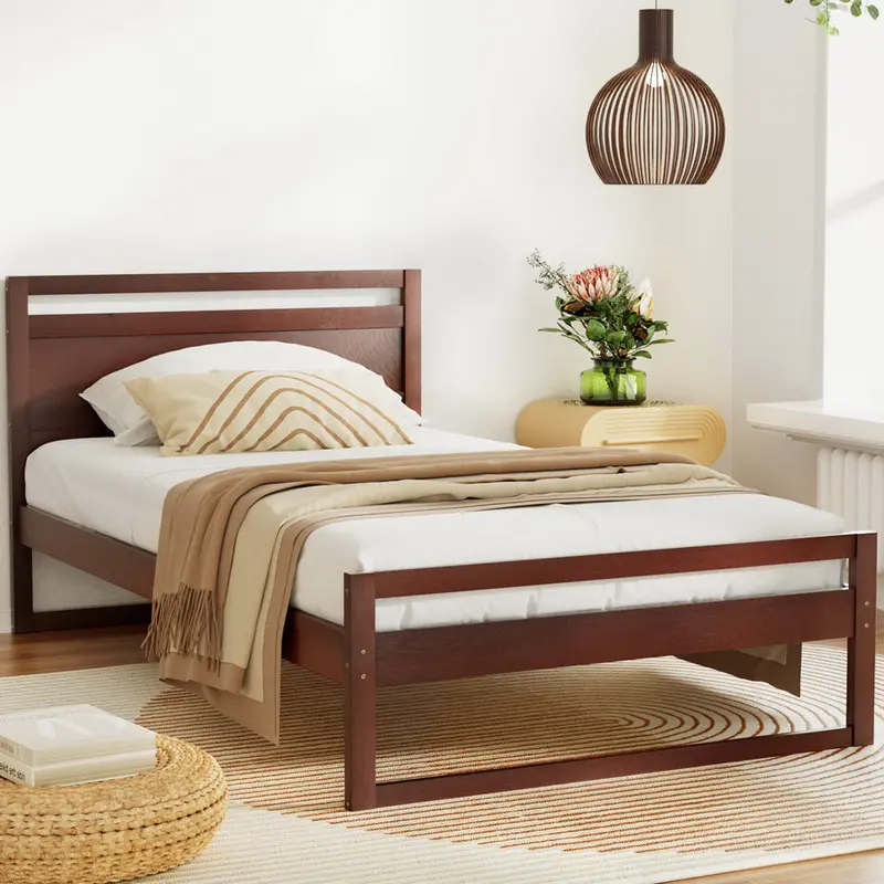 Witton Walnut King Single Bed Frame – Warm Timber Platform Style 1