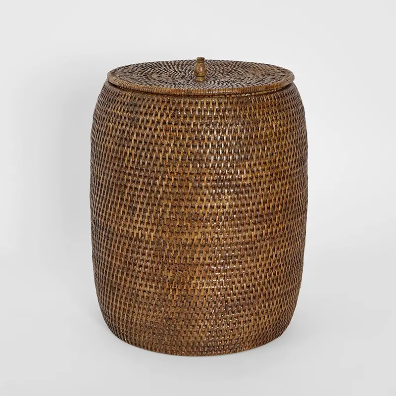 Woven Brown Rattan Storage Basket – Valley Home & Living 1