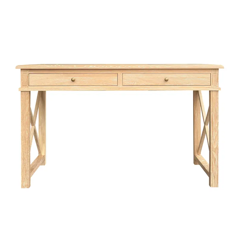 X-Brace Desk – 130Cm Whitewashed Oak 1
