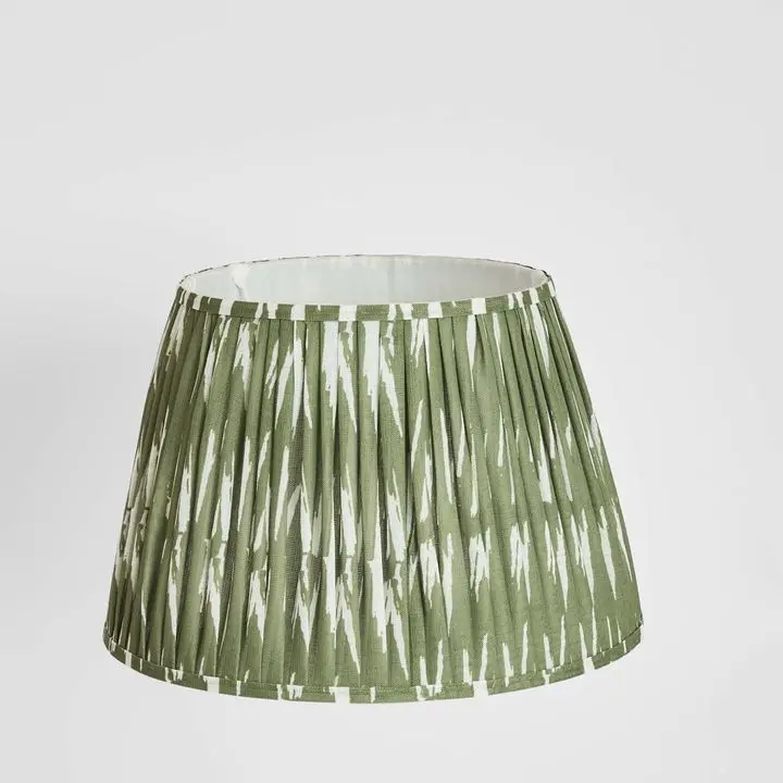 Xl Woven Ikat Drum Lamp Shade In Green 1