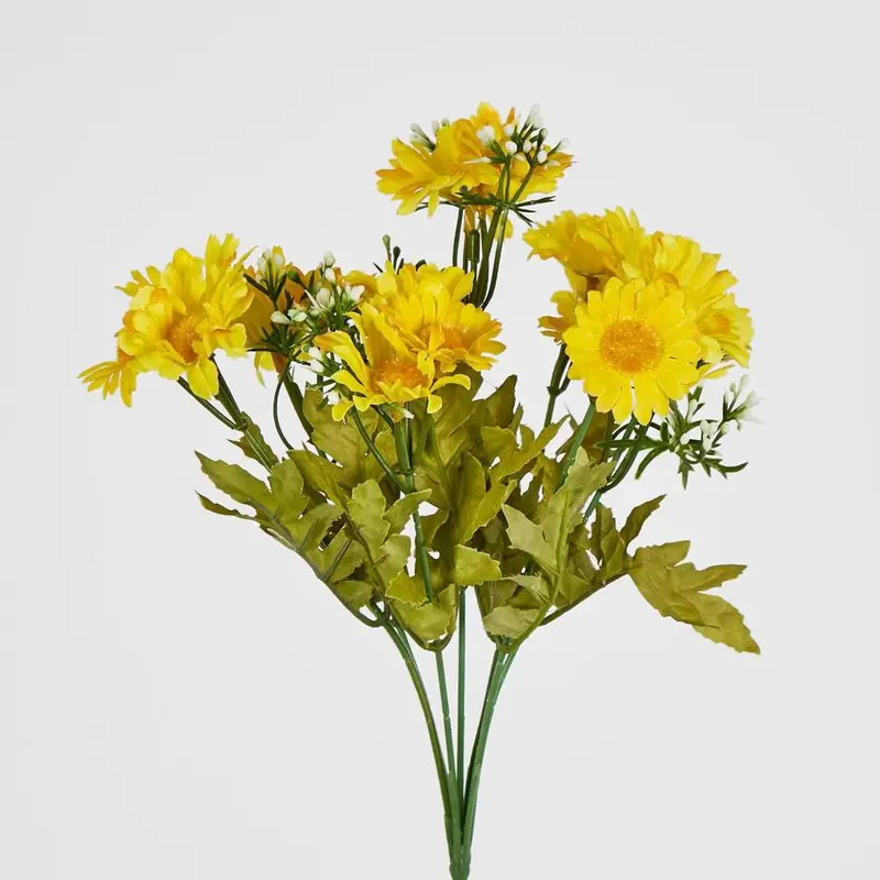 Yellow Daisy Bush – 32Cm Compact Artificial Floral Stem 1