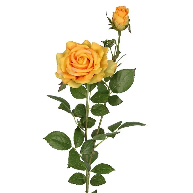 Yellow Darcey Rose Spray – 100Cm Bright Silk Rose Stem 1