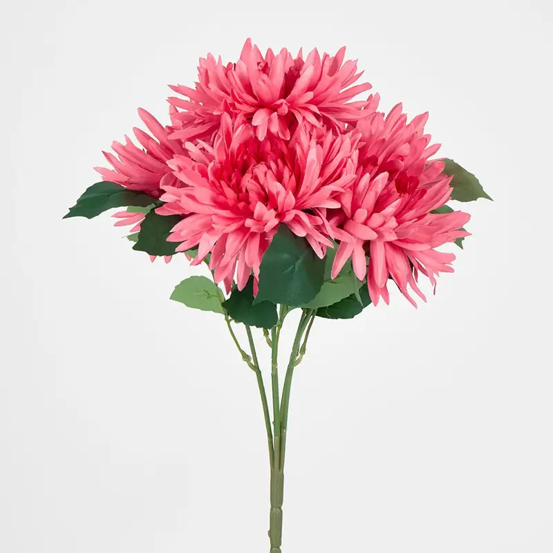 Yellow Mum Bush – 46Cm Compact Faux Floral Display 1