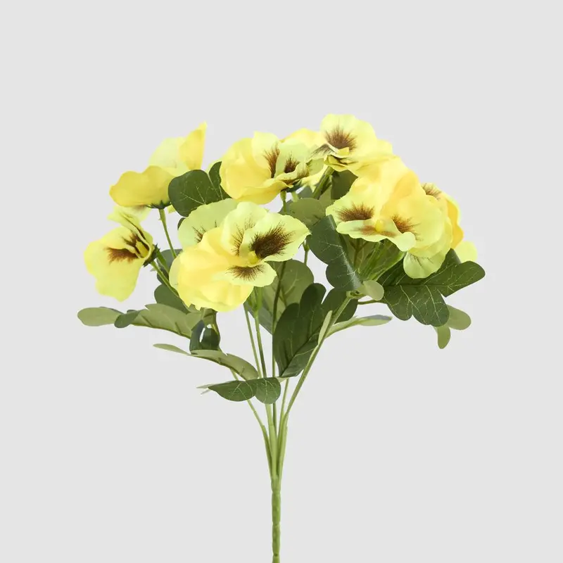 Yellow Pansy Bush – 32Cm Lifelike Potted Spring Floral Arrangement 1