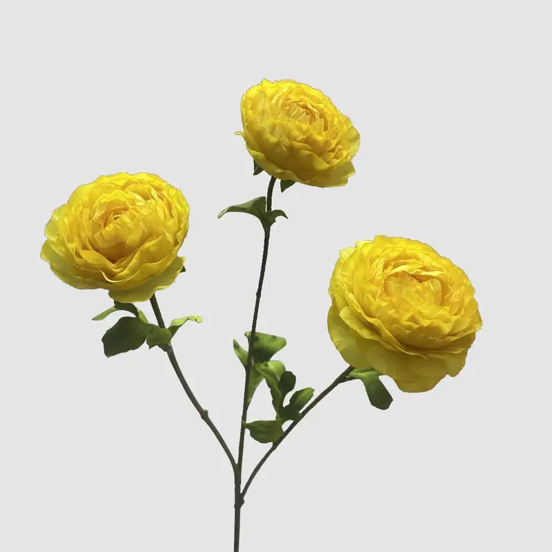 Yellow Ranunculus Artificial Flower Stem – 60Cm 1