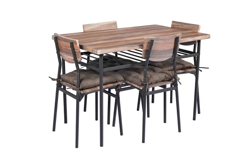 Yes4Homes 5-Piece Cushioned Dining Set – Table, Chairs, And Protective Seat Mats 1