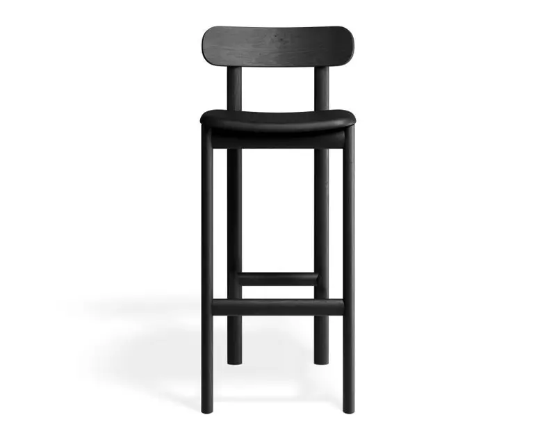 Zara Stool – Black Base With Standard Upholstered Seat 1