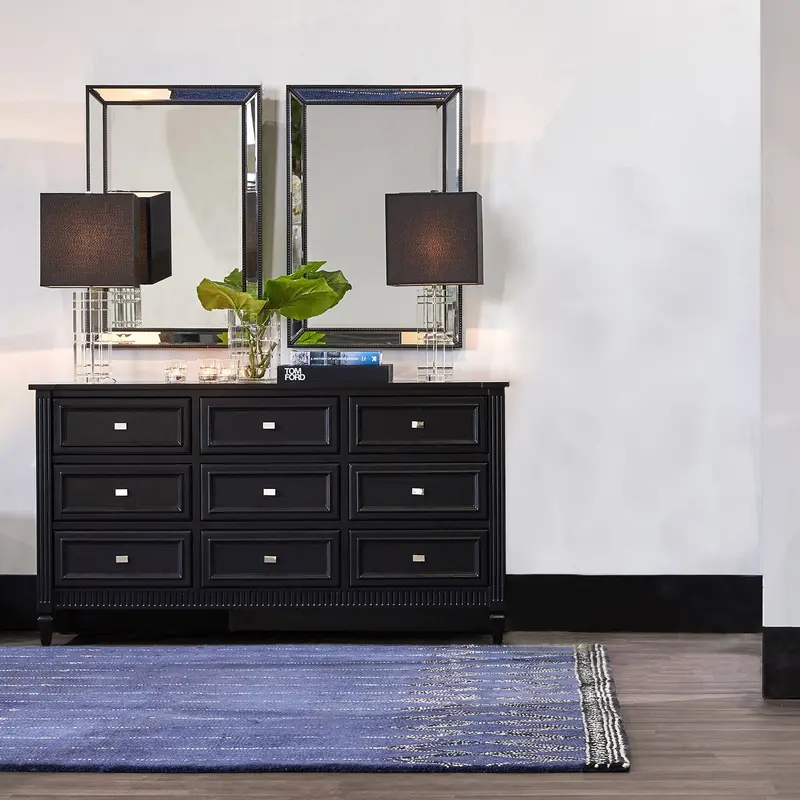 Zeta Medium Black Wall Mirror 1