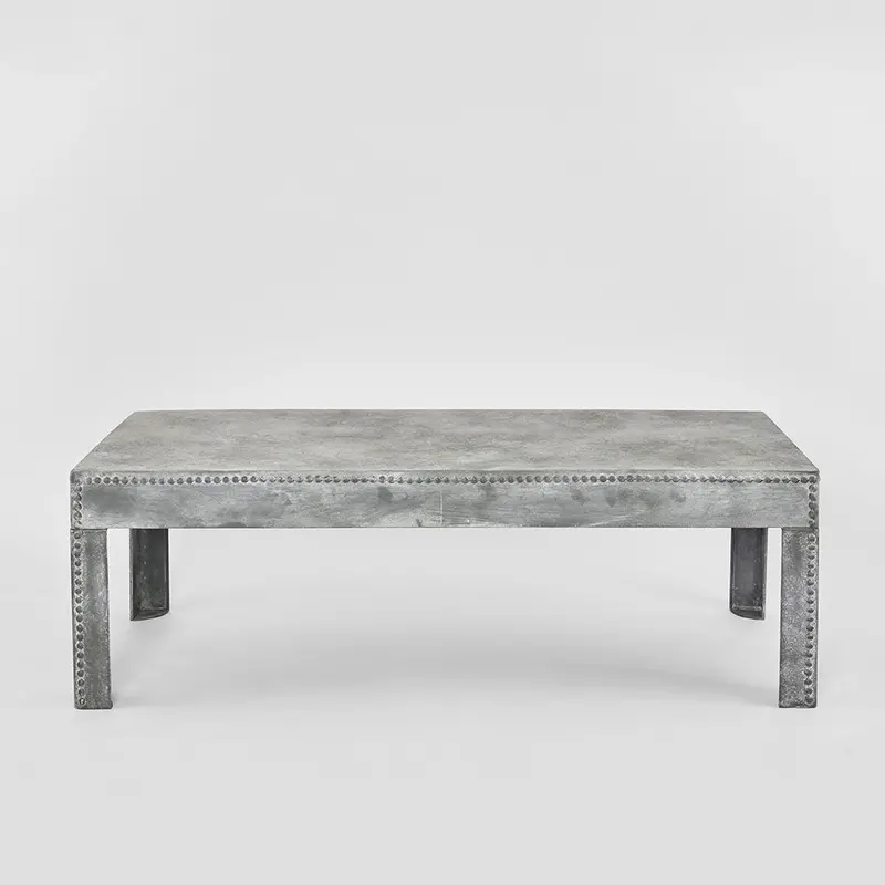 Zinc Coffee Table – Industrial-Style Metallic Surface 1